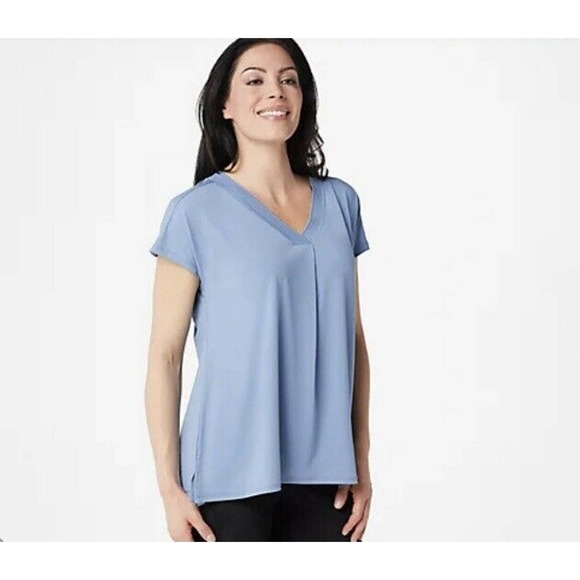 H By Halston‎ Jet Set Jersey Extended Shoulder Top - Picture 1 of 6